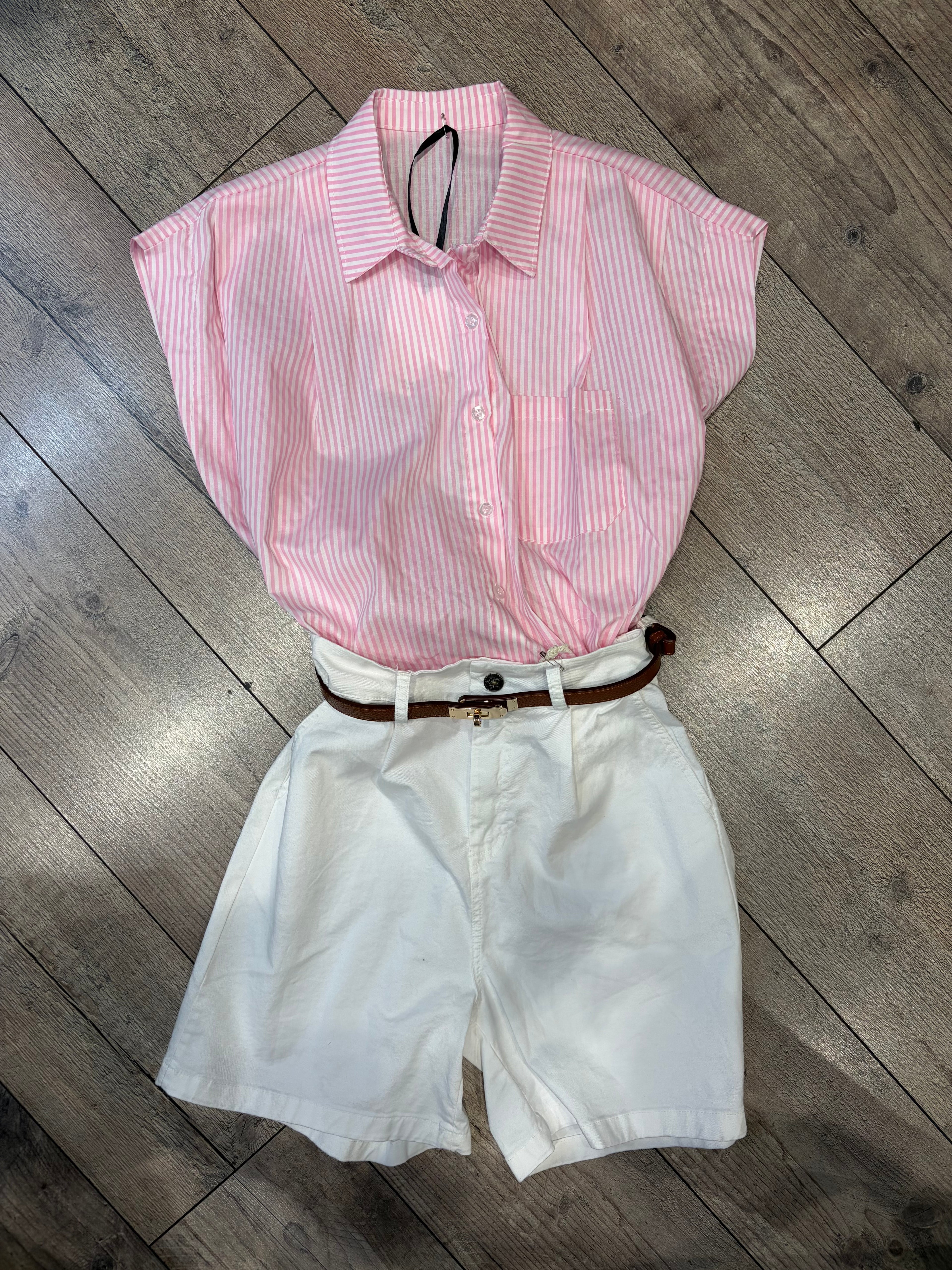 Camicia smanicata millerighe