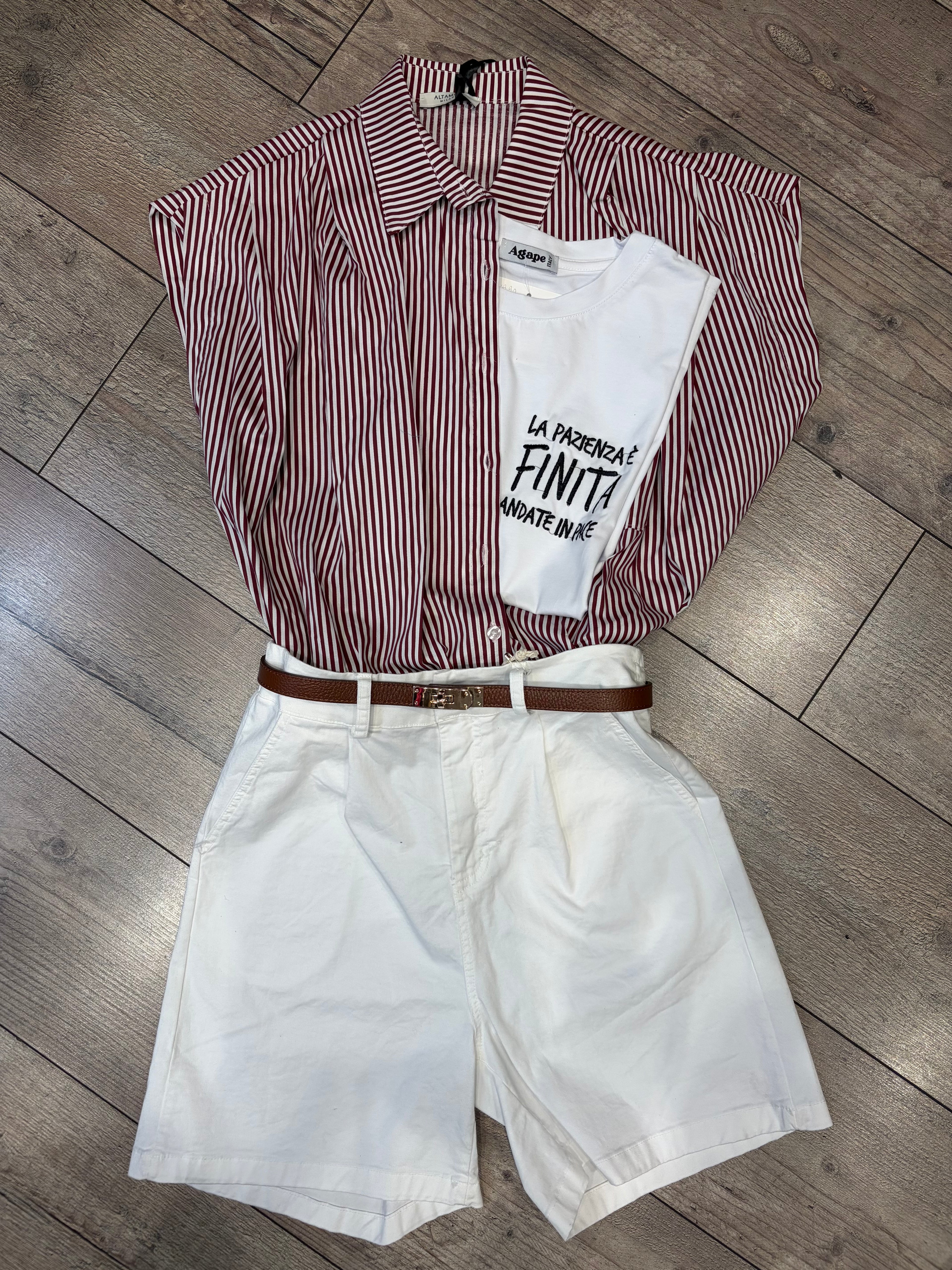 Camicia smanicata millerighe